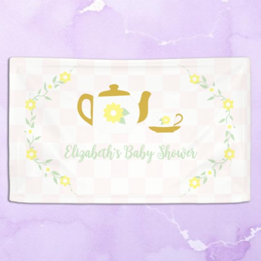 Teeparty-Blumen-Baby-Party Banner