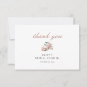 Teeparty-Blumen-Brautabschied-Dankeskarten Dankeskarte (Vorderseite)