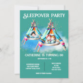 Teepe glamping sleepover slumper Party Kinder Spaß Einladung (Vorderseite)