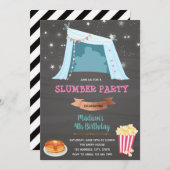 Teepe-sleepover Geburtstagseinladung Einladung (Vorne/Hinten)
