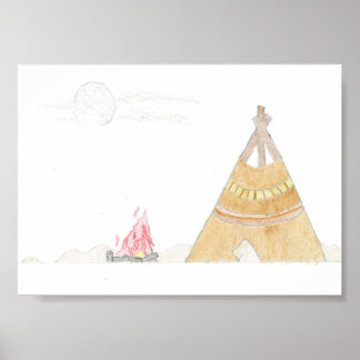 Teepee - 12x18 Poster Print