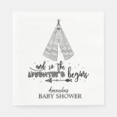 Teepee Adventure fängt Babyduschpapier Napkins an Serviette (Vorderseite)