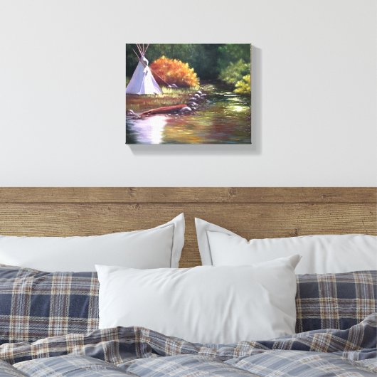 TeePee am Fluss Leinwanddruck (Insitu (Schlafzimmer))