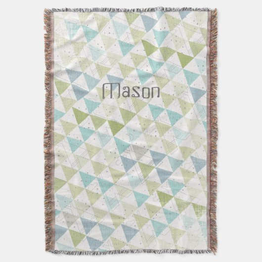 Teepee Aqua Green und Gray Moon Clouds Lodge Boys Decke (Vorderseite Vertikal)