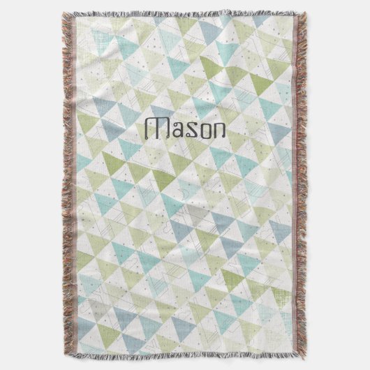 Teepee Aqua Green und Gray Moon Clouds Lodge Boys Decke (Vorderseite Vertikal)