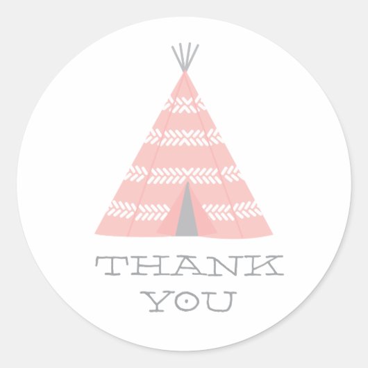 Teepee Birthday Party Vielen Dank, Sticker (Vorderseite)