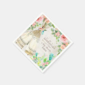 Teepee Boho Tribal Baby Girl Shower Rose Cactus Serviette (Ecke)