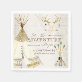 Teepee Boho Tribal Deer Antler Boy Baby Dusche Serviette
