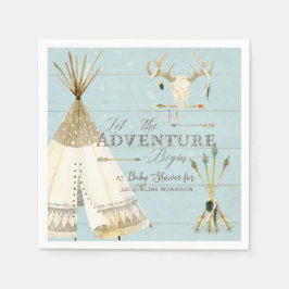 Teepee Boho Tribal Deer Arrows Boy Baby Dusche Serviette