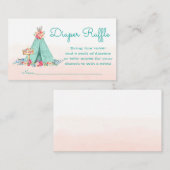 Teepee Diaper Raffles Tickets Begleitkarte (Vorne/Hinten)