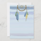 TeePee Dreamcatcher Tribal Theme Boy Baby Shower Einladung (Rückseite)