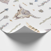 Teepee-Feder-Pfeil-Schädel-Ureinwohner-Papier Geschenkpapier (Ecke)