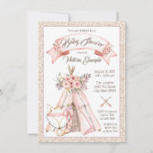 TeePee Fox Baby Shower Einladungen (Vorderseite)