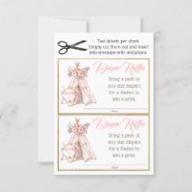 TeePee Fox Boho Tribal Diaper Raffle Tickets