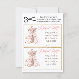 TeePee Fox Boho Tribal Diaper Raffle Tickets