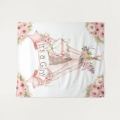 Teepee Fox Tribal Babydusche Hintergrund Wandteppich (Vorderseite (Horizontal))