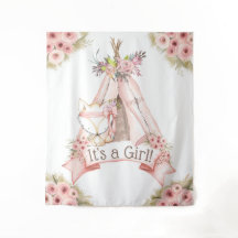 Teepee Fox Tribal Babydusche Hintergrund