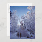 Teepee im Winter Postkarte (Vorne/Hinten)