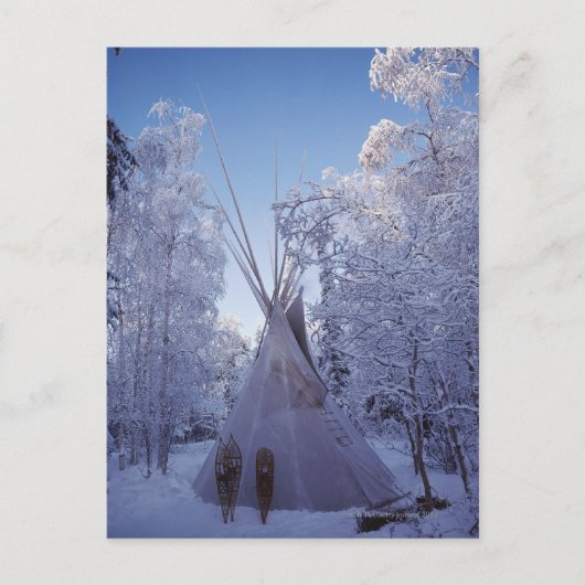 Teepee im Winter Postkarte (Vorderseite)