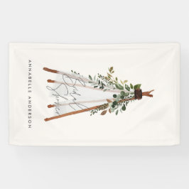 Teepee moderne Blattbohemian Hinterhof stilvoll Banner