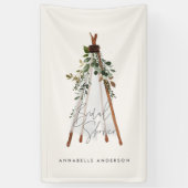 Teepee moderne Blattbohemian Hinterhof stilvoll Banner (Vertikal)