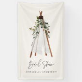 Teepee moderne bohemianische Garten aus Blättern s Banner (Vertikal)