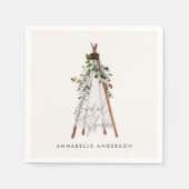 Teepee moderne bohemianische Garten aus Blättern s Serviette (Vorderseite)