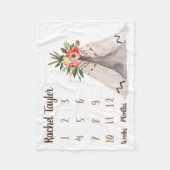 Teepee Monthly Baby Girl Milestone Blanket Fleecedecke (Vorderseite)