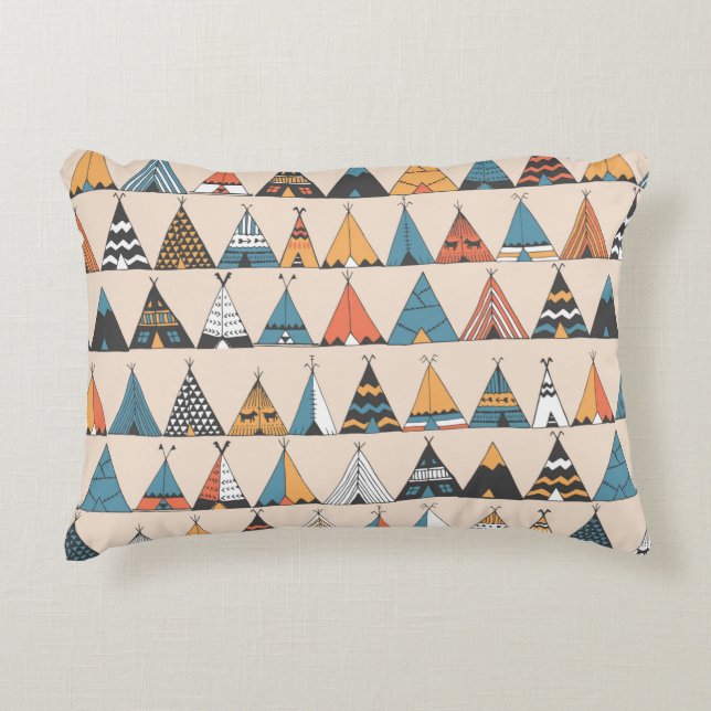Teepee Muster. Wigwam-Sommerzelt Dekokissen (Vorderseite)