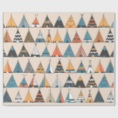 Teepee Muster. Wigwam-Sommerzelt Geschenkpapier (Flach)
