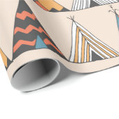 Teepee Muster. Wigwam-Sommerzelt Geschenkpapier (Rolleneckpunkt)