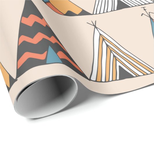 Teepee Muster. Wigwam-Sommerzelt Geschenkpapier (Rolleneckpunkt)