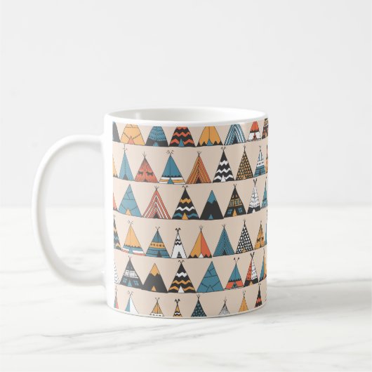 Teepee Muster. Wigwam-Sommerzelt Kaffeetasse (Links)