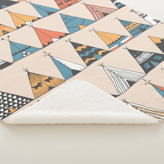 Teepee Muster. Wigwam-Sommerzelt Sherpadecke (3/4)