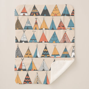 Teepee Muster. Wigwam-Sommerzelt Sherpadecke