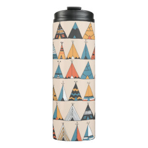 Teepee Muster. Wigwam-Sommerzelt Thermosbecher