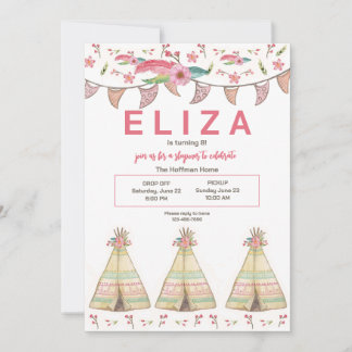 Teepee Sleepover Einladung