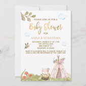 *~* Teepee Tent Boho Fox Wald Einladung (Rückseite)