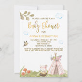 *~* Teepee Tent Boho Fox Wald Einladung (Rückseite)