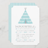 TeePee Tent Geburtstagsparty Einladung für Junge (Vorne/Hinten)