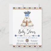 Teepee Tribal Baby Shower Einladungen (Vorderseite)