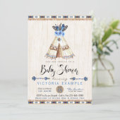 Teepee Tribal Boys Baby Shower Einladungen (Stehend Vorderseite)