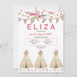 Teepee Übernachtungsparty Einladung