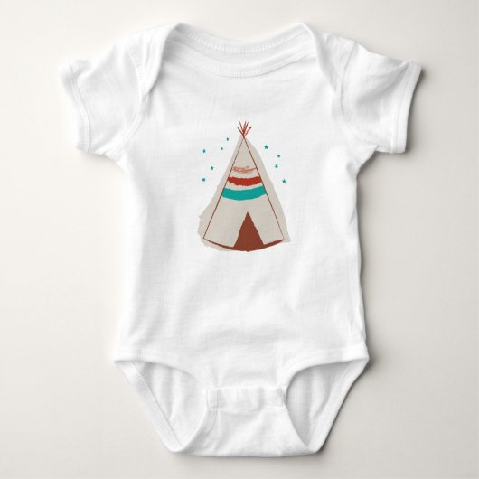 Teepee-Ureinwohner-Baby-Pyjama URSPRÜNGLICHER Baby Strampler (Vorderseite)