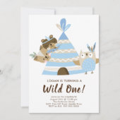 Teepee Wild Einladung zum Geburtstag (Vorderseite)