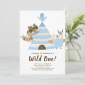 Teepee Wild Einladung zum Geburtstag (Stehend Vorderseite)