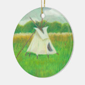 Teepee-zentrale Minnesota-Landschaft, die Tipi Keramikornament (Links)