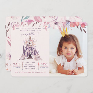 Teepeegeburtstags-Foto-Party laden ein Einladung