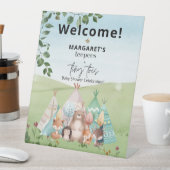 Teepees und Mini Toes Babydusche Begrüßungszeichen Sockelschild (In Situ)