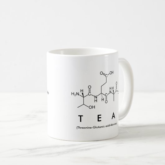 Teepeptid-Namen-Tasse Kaffeetasse (VorderseiteRechts)